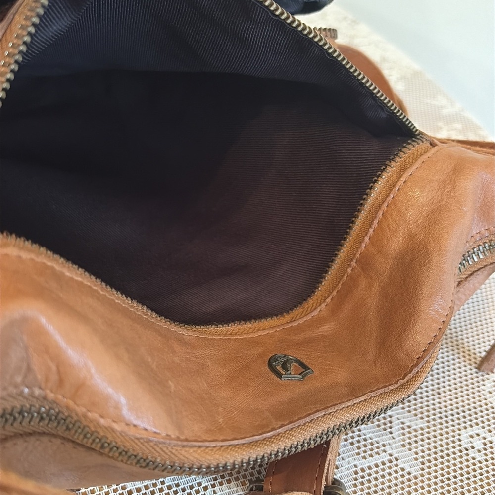 Cochor Brown Genuine Leather Multi Pocket Crossbody Bag Organizer Purse - Picture 15 of 16